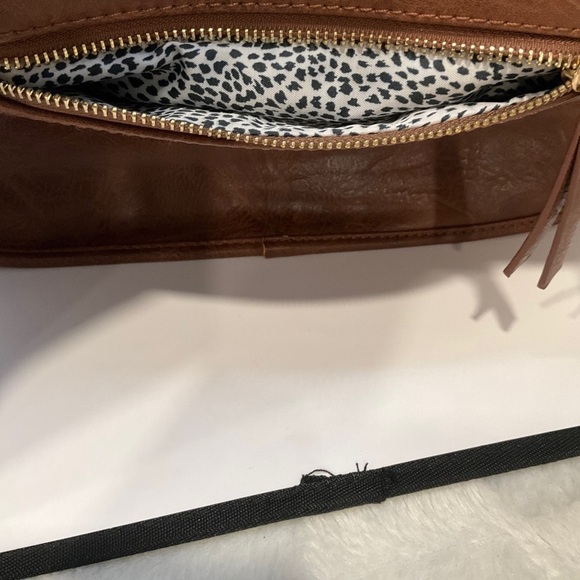 Madison West Double Woven Design Handbag Purse Brown Braided Distressed - Picture 3 of 10